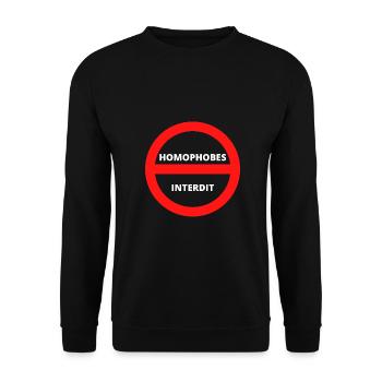 HOMOPHOBES INTERDIT - Sweat-shirt Unisexe - noir - Devant - Alina (178cm) & Michal (187cm)
