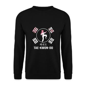 Taekwondo Arts Martiaux All-Combat Girl TKD Kiai - Sweat-shirt Unisexe - noir - Devant - Alina (178cm) & Michal (187cm)