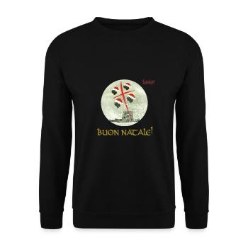 Schneekugel "Buon Natale!" - Unisex Pullover - Schwarz - Vorne - Alina (178cm) & Michal (187cm)