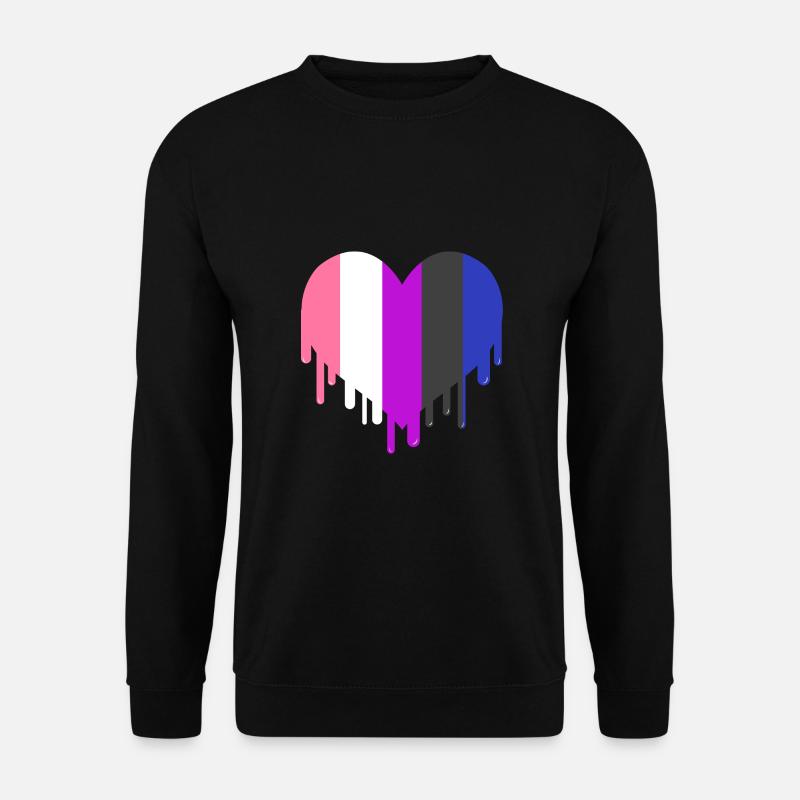 Dripping Gender Fluid Pride Heart - Unisex Sweatshirt - black