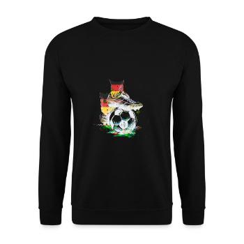 Fussball Deutschland Fussballschuhe - Unisex Pullover - Schwarz - Vorne - Alina (178cm) & Michal (187cm)