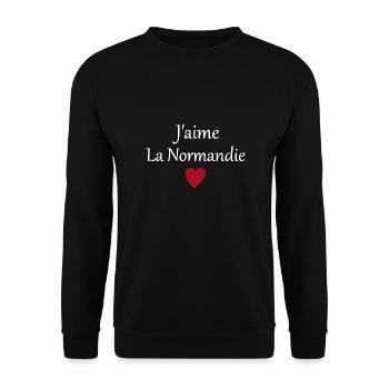 J'aime la Normandie - Sweat-shirt Unisexe - noir - Devant - Alina (178cm) & Michal (187cm)