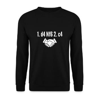Schach Weltmeister aufgegeben - Unisex Pullover - Schwarz - Vorne - Alina (178cm) & Michal (187cm)