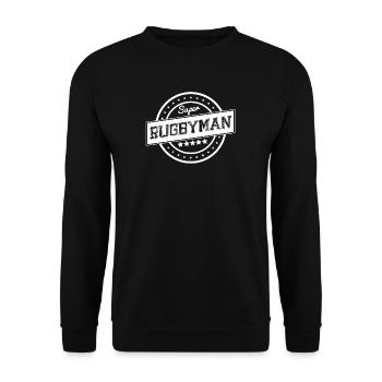 Super rugbyman - Sweat-shirt Unisexe - noir - Devant - Alina (178cm) & Michal (187cm)