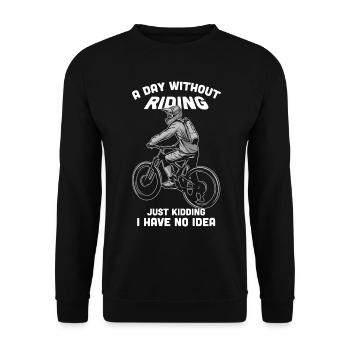 Ein Tag ohne MTB Mountainbike MTB Downhill - Unisex Pullover - Schwarz - Vorne - Alina (178cm) & Michal (187cm)