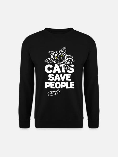 Cats Save People - Unisex Sweatshirt - black