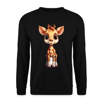 Cute Giraffe Baby - Unisex Pullover - Schwarz - Vorne - Alina (178cm) & Michal (187cm)