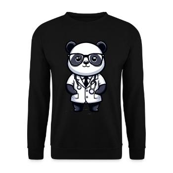 Cute Panda Doctor - Unisex Sweatshirt - black - Front - Alina (178cm) & Michal (187cm)
