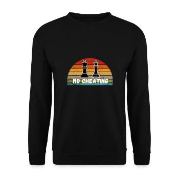 Schach Trend Chess Cheating Cheat Queens Gambit - Unisex Sweatshirt - black - Front - Alina (178cm) & Michal (187cm)
