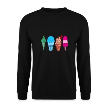 Ice Cream Summer Beach Ice Cream Holiday Vibes - Unisex Sweatshirt - black - Front - Alina (178cm) & Michal (187cm)