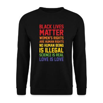 CHEMISE DE LA LISTE MATTER DE VIES NOIRES - Sweat-shirt Unisexe - noir - Devant - Alina (178cm) & Michal (187cm)