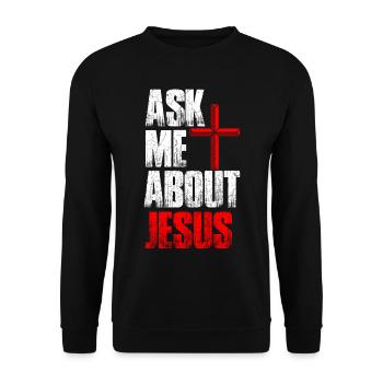 Jesus - Unisex Pullover - Schwarz - Vorne - Alina (178cm) & Michal (187cm)