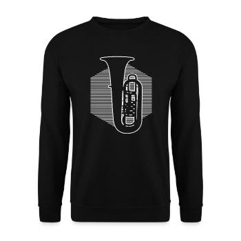 Tubaspielen Tuba Herren Blasinstrument Tuba - Unisex Pullover - Schwarz - Vorne - Alina (178cm) & Michal (187cm)