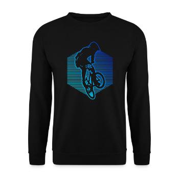 Herren bmx fahrrad bmx jungen bmx Radfahren - Unisex Pullover - Schwarz - Vorne - Alina (178cm) & Michal (187cm)