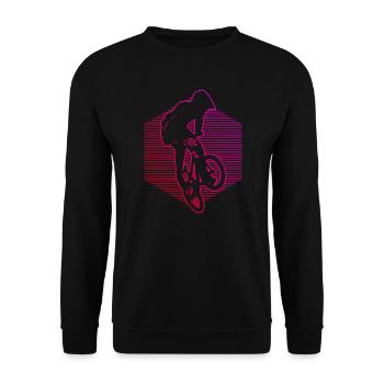 BMX vélo cyclisme femmes bmx hommes vélo - Sweat-shirt Unisexe - noir - Devant - Alina (178cm) & Michal (187cm)