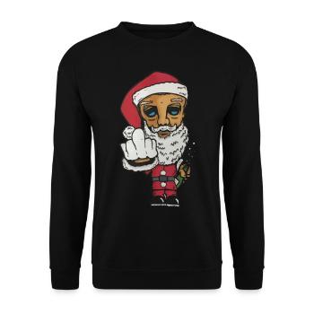 Der Weihnachtsmann war nicht artig dieses Jahr - Unisex Pullover - Schwarz - Vorne - Alina (178cm) & Michal (187cm)