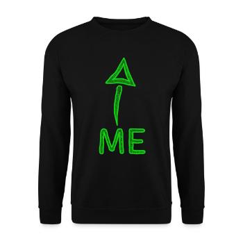 Moi avec flèche - Sweat-shirt Unisexe - noir - Devant - Alina (178cm) & Michal (187cm)