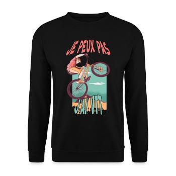 Je peux pas j'ai vtt - idée cadeau humoristique - Sweat-shirt Unisexe - noir - Devant - Alina (178cm) & Michal (187cm)