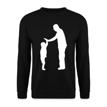 Vater Sohn Familie - Unisex Pullover - Schwarz - Vorne - Alina (178cm) & Michal (187cm)