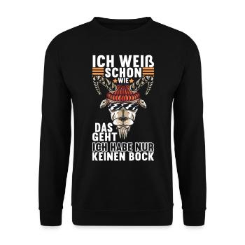 Lustige Sprüche Witzige Sprüche - Unisex Pullover - Schwarz - Vorne - Alina (178cm) & Michal (187cm)