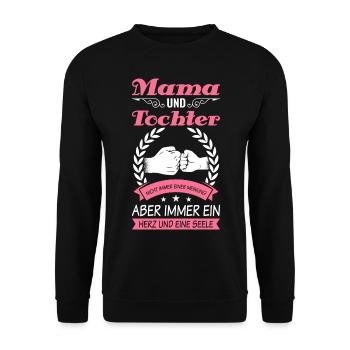 Mama Tochter Partnerlook Muttertag Geschenk - Unisex Pullover - Schwarz - Vorne - Alina (178cm) & Michal (187cm)