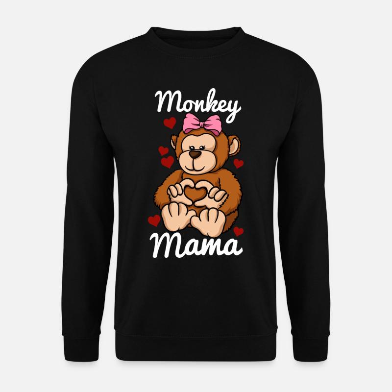 Monkey Mama Heart Monkey Love Monkey Mamma - Unisextröja - svart
