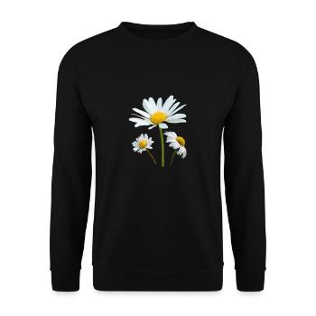 Daisies white flowers Marguerite - Unisex Sweatshirt - black - Front - Alina (178cm) & Michal (187cm)