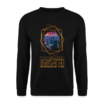 Manchester Angleterre UK City Skyline Love Gold - Sweat-shirt Unisexe - noir - Devant - Alina (178cm) & Michal (187cm)