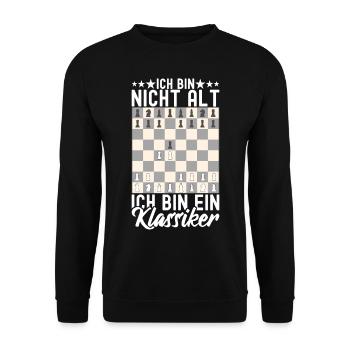 Schach Schachspieler - Unisex Pullover - Schwarz - Vorne - Alina (178cm) & Michal (187cm)