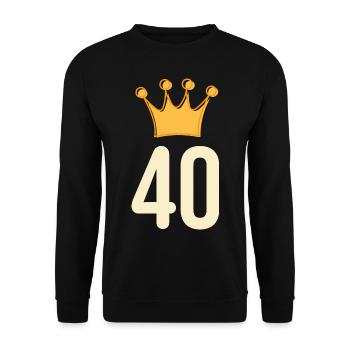 40th Birthday Congratulations Krone - Unisex Sweatshirt - black - Front - Alina (178cm) & Michal (187cm)