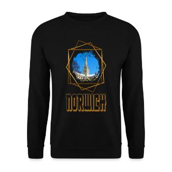 Norwich Angleterre UK City Skyline Love Gold - Sweat-shirt Unisexe - noir - Devant - Alina (178cm) & Michal (187cm)