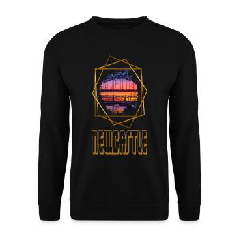 Newcastle Angleterre UK City Skyline Love Gold - Sweat-shirt Unisexe - noir - Devant - Alina (178cm) & Michal (187cm)