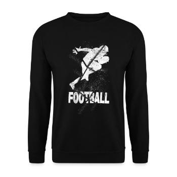 American Football Spieler Grunge Splash USA Sport - Unisex Pullover - Schwarz - Vorne - Alina (178cm) & Michal (187cm)