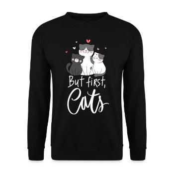 Amour des chats pour les amoureux des chats - Sweat-shirt Unisexe - noir - Devant - Alina (178cm) & Michal (187cm)