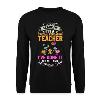 Special education Special education Promoting special needs - Unisex Sweatshirt - black - Front - Alina (178cm) & Michal (187cm)