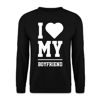 I Love My Boyfriend - Boyfriend Funny Gift - Unisex Sweatshirt - black - Front - Alina (178cm) & Michal (187cm)