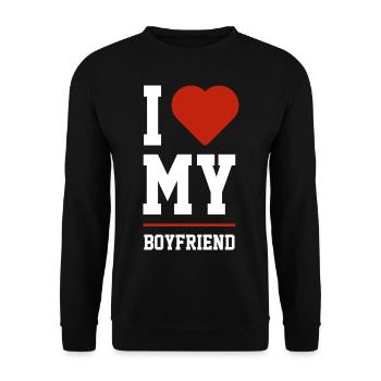 I Love My Boyfriend - Boyfriend Funny Gift - Unisex Sweatshirt - black - Front - Alina (178cm) & Michal (187cm)
