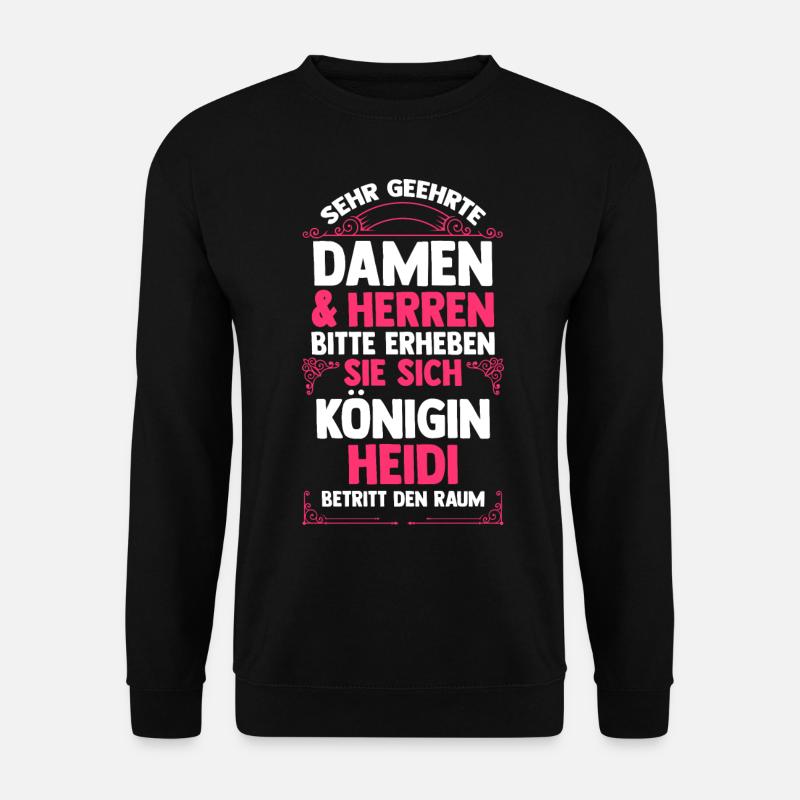 Vorname Heidi - Unisex Pullover - Schwarz