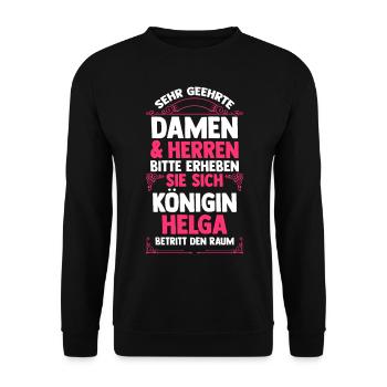 Helga - Unisex Pullover - Schwarz - Vorne - Alina (178cm) & Michal (187cm)