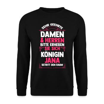 Jana - Unisex Pullover - Schwarz - Vorne - Alina (178cm) & Michal (187cm)