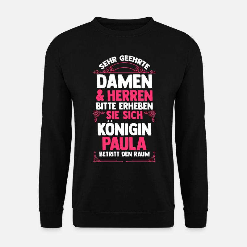Name Paula - Unisex Pullover - Schwarz
