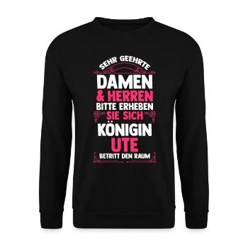 Ute - Unisex Pullover - Schwarz - Vorne - Alina (178cm) & Michal (187cm)