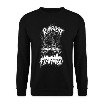 Ruhrpott Flamingo Ruhrgebiet Taube - Unisex Pullover - Schwarz - Vorne - Alina (178cm) & Michal (187cm)