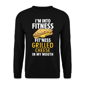 In Fitness Fit'ness Grilled cheese in my mouth - Unisex Sweatshirt - black - Front - Alina (178cm) & Michal (187cm)