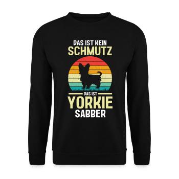 Hund Yorkie - Unisex Pullover - Schwarz - Vorne - Alina (178cm) & Michal (187cm)