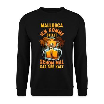 Party Urlaub Mallorca - Unisex Pullover - Schwarz - Vorne - Alina (178cm) & Michal (187cm)