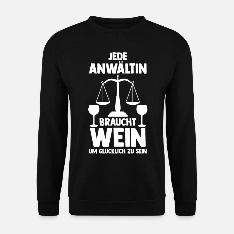 Jurist Wein Anwältin - Unisex Pullover - Schwarz