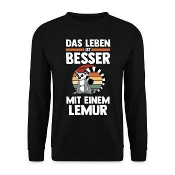 Lemur - Unisex Pullover - Schwarz - Vorne - Alina (178cm) & Michal (187cm)