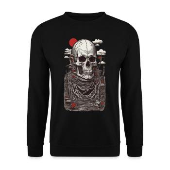 Gothic Skeleton Japan's Vintage Aesthetic - Unisex Sweatshirt - black - Front - Alina (178cm) & Michal (187cm)