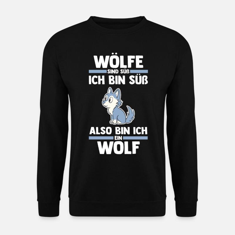 Tier Waldtier Wolf - Unisex Pullover - Schwarz
